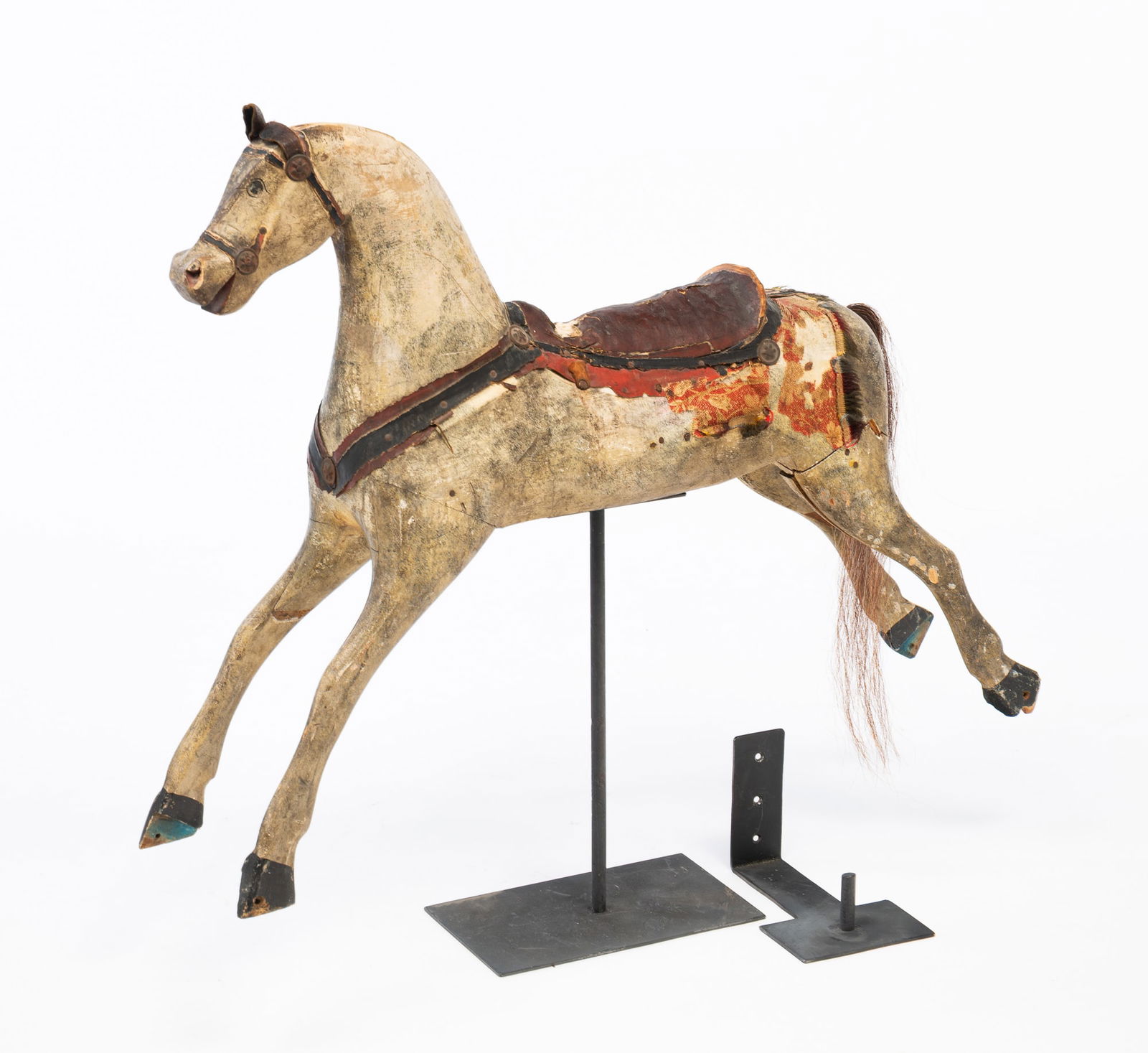 AMERICAN PAINT-DECORATED ROCKING HORSE. (1 of 5)
