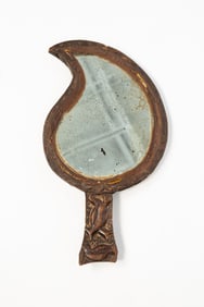 FINE AMERICAN CHIP-CARVED HAND MIRROR.