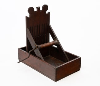 AMERICAN WALNUT TABLETOP TAPE LOOM.