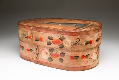 GERMAN POLYCHROMED BENTWOOD BRIDE'S BOX.