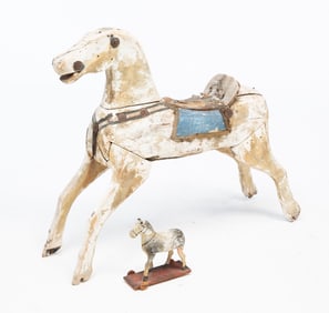 TWO HORSE TOYS.
