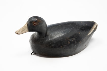 BEN SCHMIDT (CENTERLINE, MICHIGAN, 1884-1968) CARVED COOT DECOY.
