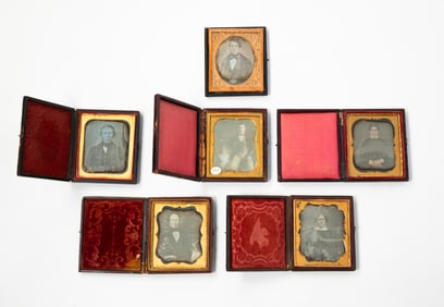 SIX AMERICAN CASED SIXTH-PLATE DAGUERREOTYPE PORTRAITS.