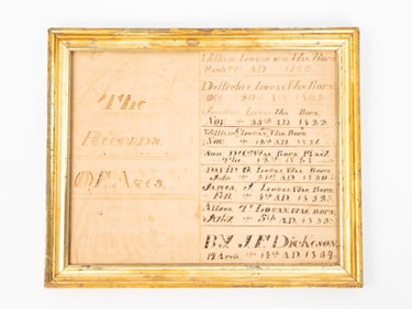 VERMONT LOGAN FAMILY RECORD BIBLE BOOK PLATE.