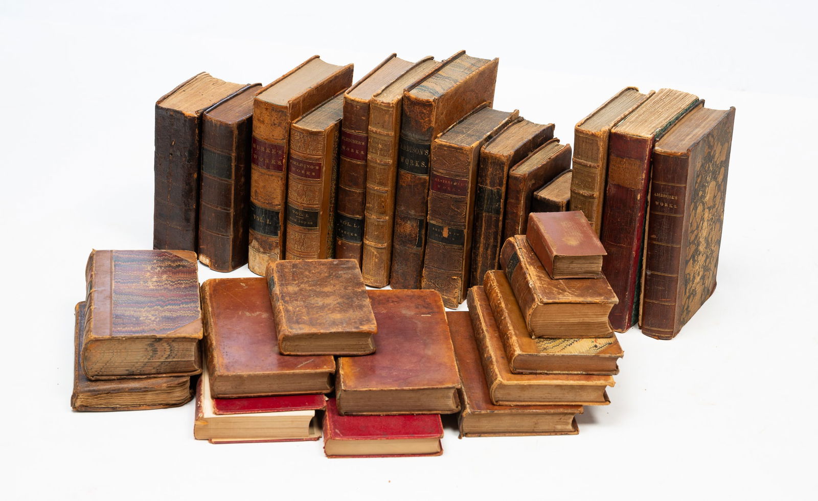 COLLECTION OF LEATHER BOUND BOOKS. (1 of 7)