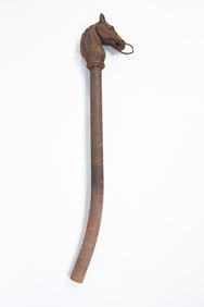 AMERICAN CAST IRON HORSE HEAD HITCHING POST.