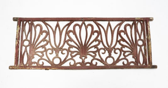 AMERICAN GREEK REVIVAL CAST IRON GRILL.