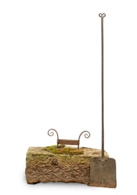 AMERICAN FORGED IRON BOOT SCRAPER AND PEEL.