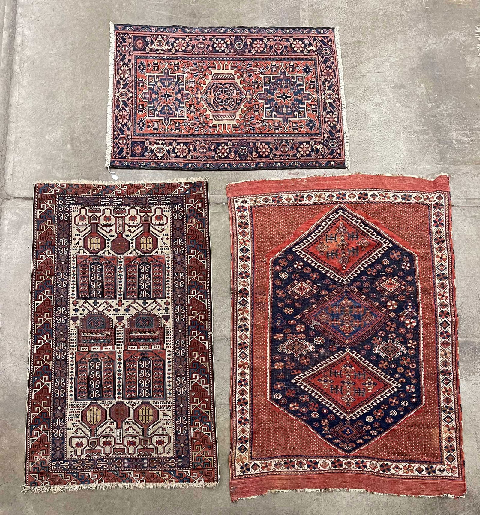 THREE PERSIAN AREA RUGS. (1 of 7)