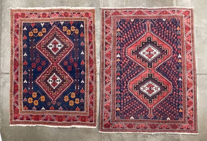 TWO SHIRAZ AREA RUGS.