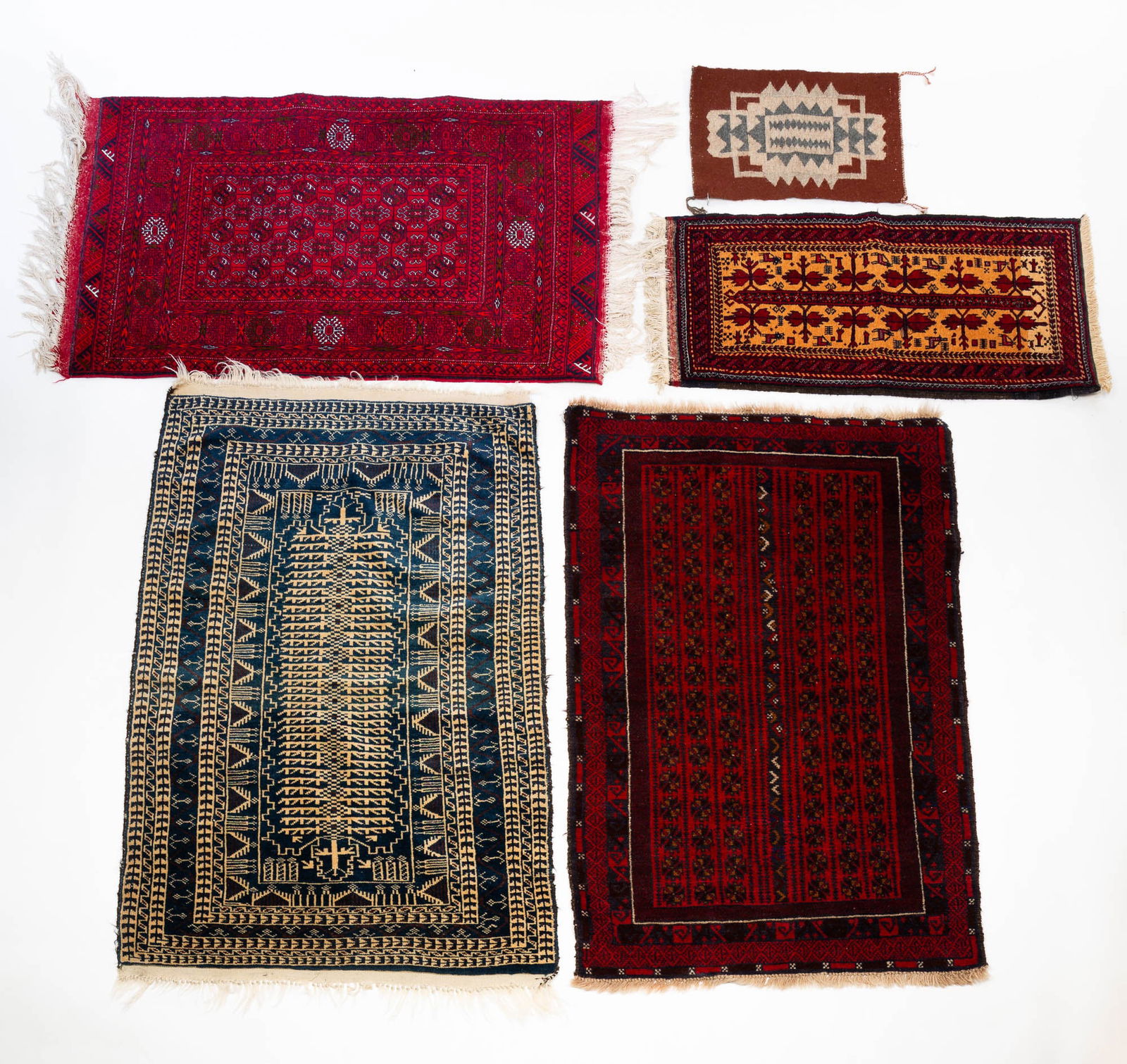 FIVE ORIENTAL SCATTER RUGS. (1 of 5)