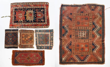 SIX CAUCASIAN SCATTER RUGS.