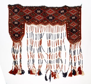 PERSIAN WOOL TENT DOOR HEADER RUG.