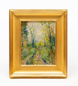 DON BAKER (WESTERVILLE, OHIO, ACTIVE 1912-1924) OIL ON CANVAS LANDSCAPE.