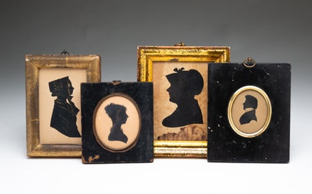 FOUR DIMINUTIVE AMERICAN SILHOUETTES.