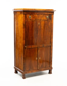 EUROPEAN BIEDERMEIER STYLE FRUITWOOD SECRETAIRE A ABATTANT.