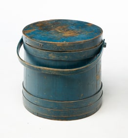 BLUE PAINTED FIRKIN.
