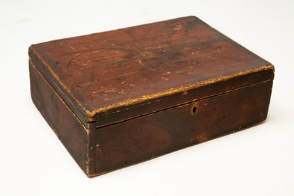 AMERICAN PAINT DECORATED BOX.
