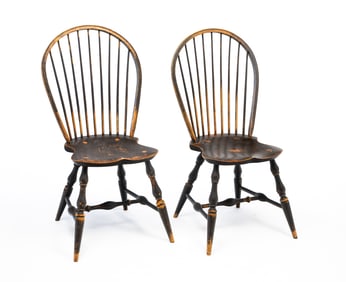 PAIR OF LAWRENCE CROUSE (WEST VIRGINIA, ACTIVE LATE 20TH/EARLY 21ST CENTURY) EBONIZED BOW BACK