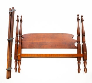 ELDRED WHEELER (HANOVER, MASSACHUSETTS) FEDERAL STYLE CHERRY QUEEN SIZE POSTER BED.