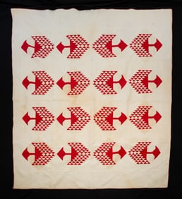 AMERICAN PIECEWORK TREE OF LIFE QUILT.