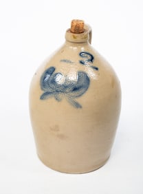 LYONS, NEW YORK COBALT-DECORATED STONEWARE TWO-GALLON JUG.