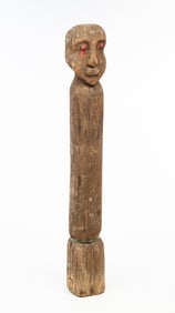 AMERICAN FOLK ART CARVED TOTEM.