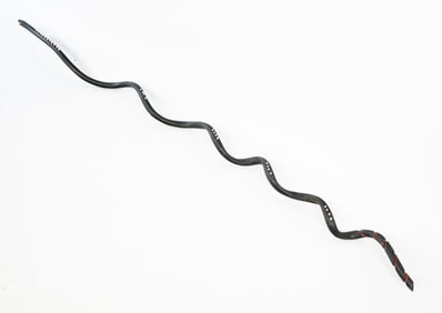 AMERICAN FOLK ART EBONIZED FREE-FORM SNAKE STAFF.