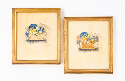 PAIR OF BLANCHE TAYLOR (AMERICAN, 20TH/21ST CENTURY) WATERCOLOR ON PAPER THEOREMS.