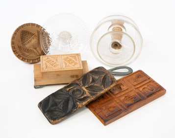 SIX BUTTER PRINTS OR STAMPS.