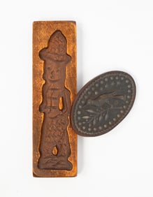 TWO SPRINGERLE COOKIE MOLDS OR BOARDS.