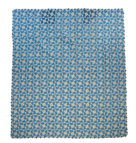 AMERICAN PIECEWORK QUILT IN WINDING WAYS PATTERN.