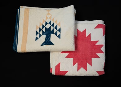 TWO AMERICAN PIECEWORK QUILTS.