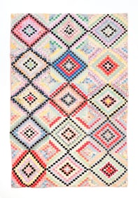 AMERICAN PIECEWORK POSTAGE STAMP QUILT.