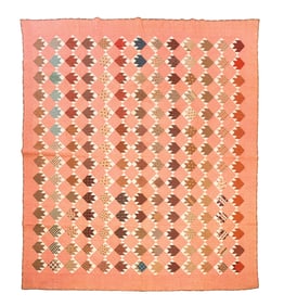 AMERICAN PIECEWORK MAPLE LEAF QUILT.