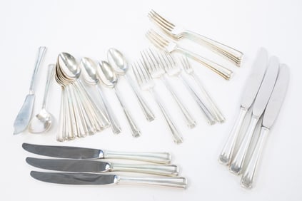 WESTMORELAND "JOHN & PRISCILLA" STERLING SILVER FLATWARE.