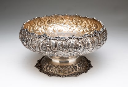 AMERICAN S.KIRK AND SON STERLING SILVER FOOTED BOWL.