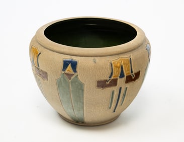 ROSEVILLE POTTERY CO. (ROSEVILLE, OHIO) "MOSTIQUE" JARDINIERE.