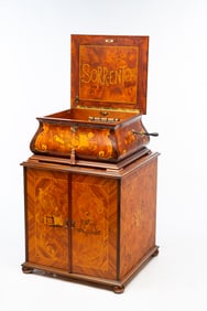 ITALIAN SORENTO "BAROQUE" DISK MUSIC BOX AND CABINET.