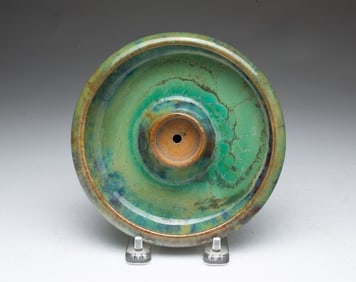 FULPER POTTERY CO. (FLEMINGTON, NEW JERSEY) ARTS AND CRAFTS GLAZED CANDLE HOLDER.