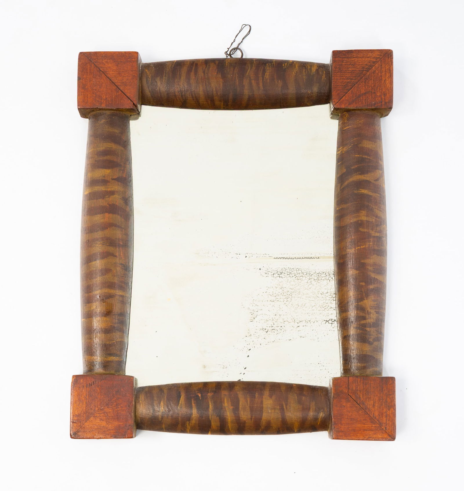 AMERICAN PAINT-DECORATED WALL MIRROR.