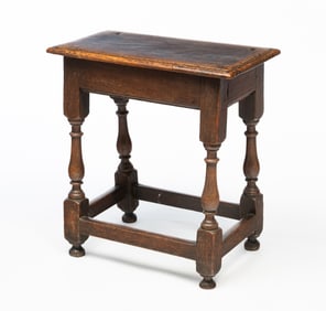 ENGLISH OAK JOINT STOOL.