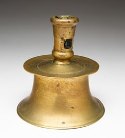 EUROPEAN BRASS CAPSTAN CANDLESTICK.