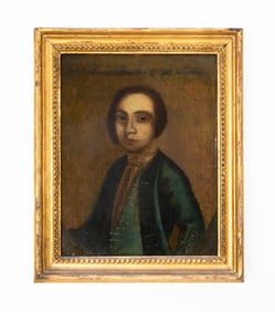 AMERICAN SCHOOL OIL ON CANVAS PORTRAIT OF CAPTAIN LOCKER.