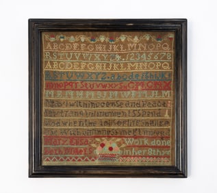 MARY ELISABETH MILLER (AMERICAN) NEEDLEWORK SAMPLER.