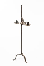 AMERICAN ADJUSTABLE FLOOR-STANDING CANDLE HOLDER.
