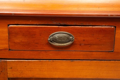 AMERICAN CHERRY FLAT WALL CUPBOARD.