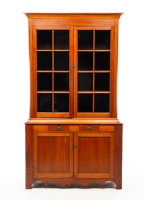 AMERICAN CHERRY FLAT WALL CUPBOARD.