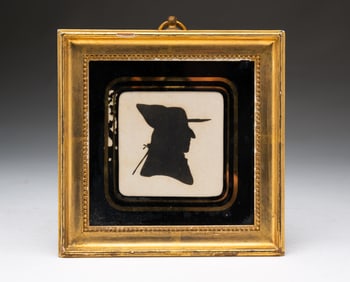MINIATURE INK PROFILE PORTRAIT OF A GENTLEMAN.