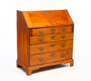 NEW ENGLAND TIGER MAPLE SLANT FRONT DESK.